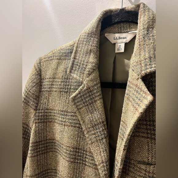 L.L. Bean Tweed Plaid Blazer | Wool Silk Blend | Size M | Classic Tailored Fit - Picture 4 of 6